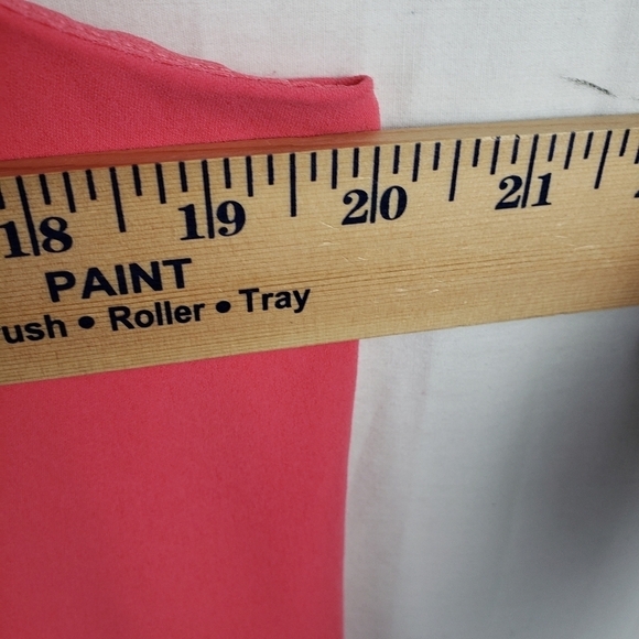 Lauren Ralph Lauren Coral Rose VNECK Coral Rose Dress Sz 10 - Picture 8 of 11